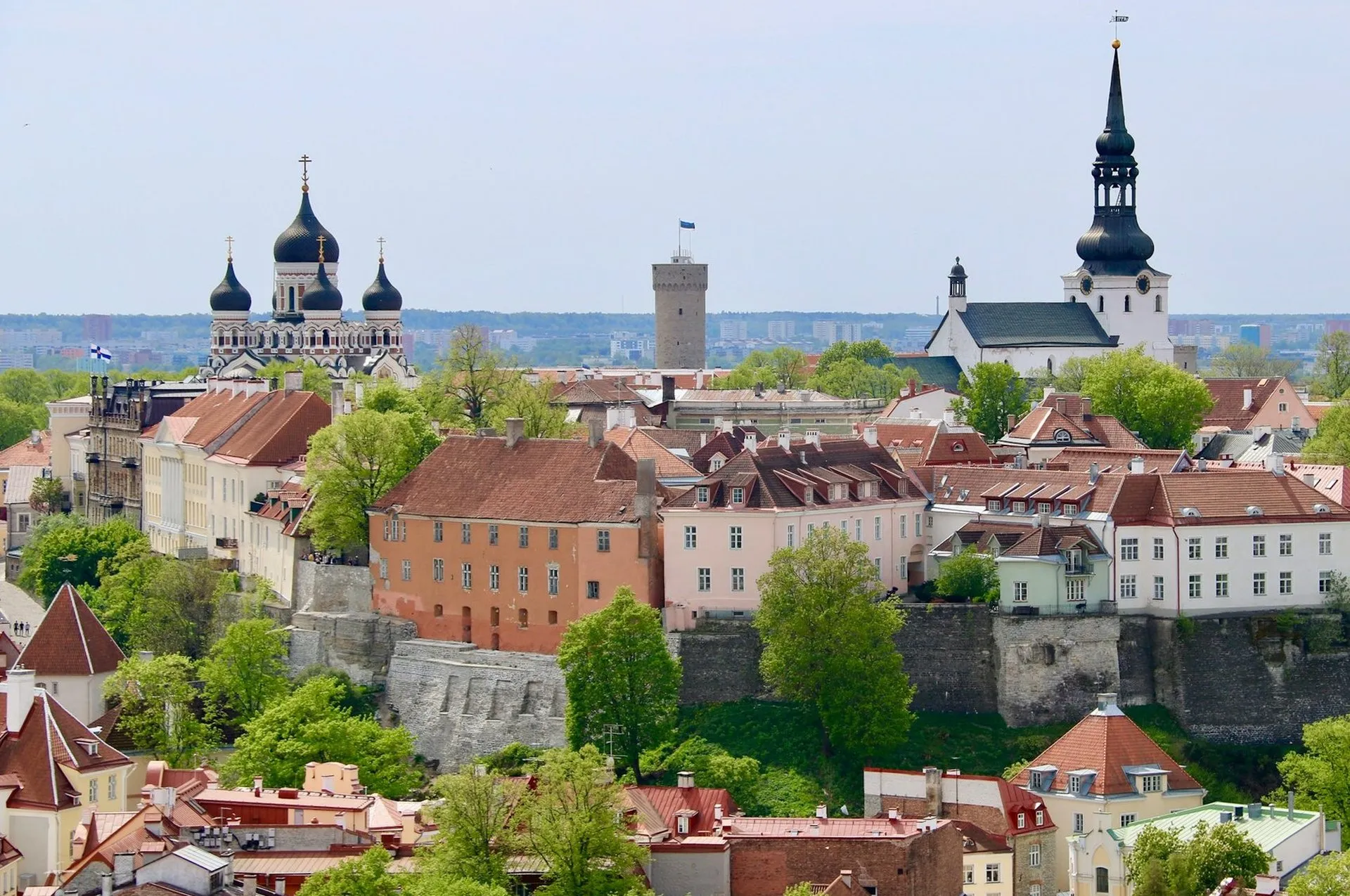 Tallinn Old Town panoramic view at dusk
