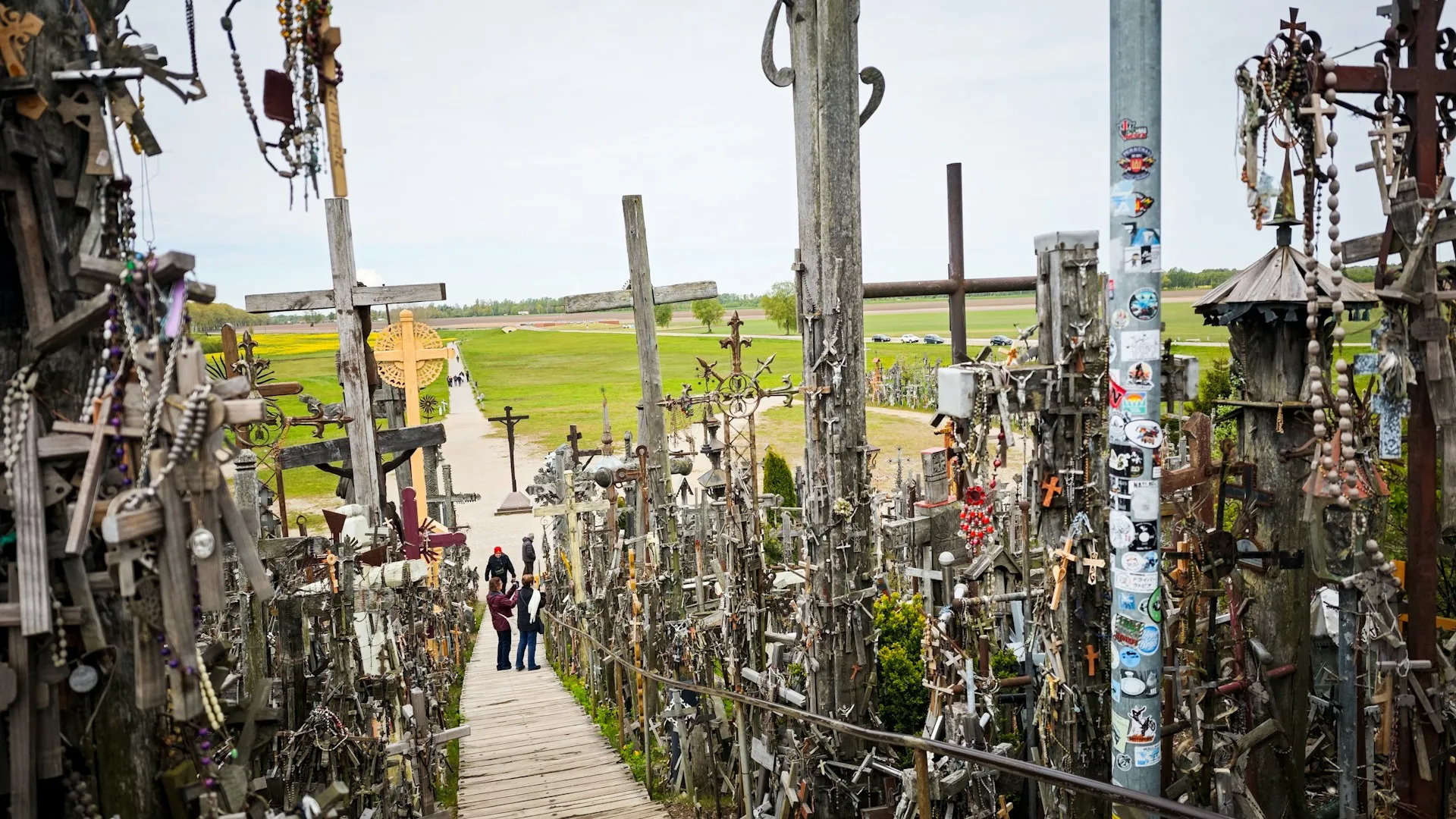 The Hill of Crosses near Šiauliai, Lithuania, covered with hundreds of thousands of crosses