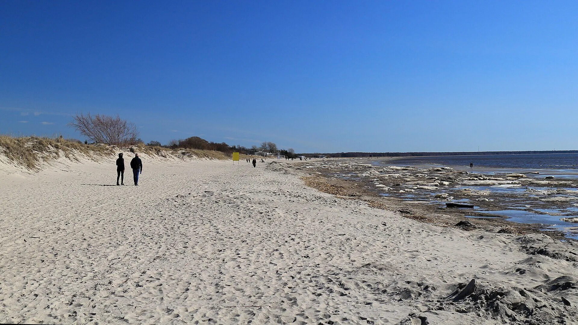 Pärnu's main beach with shallow calm water
