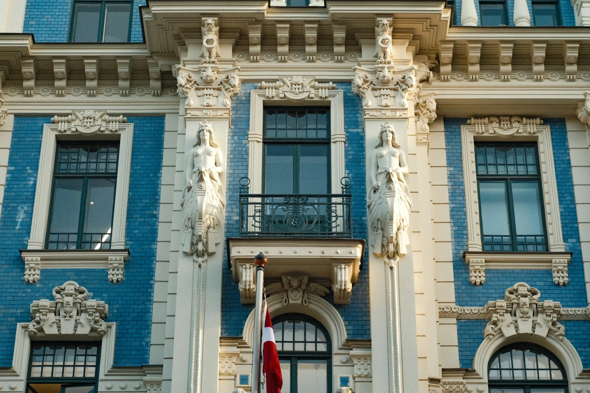 Art Nouveau facade on Alberta iela in Riga, Latvia